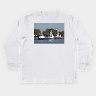 Landing stage on the Weser, Brake, district of Wesermarsch Kids Long Sleeve T-Shirt